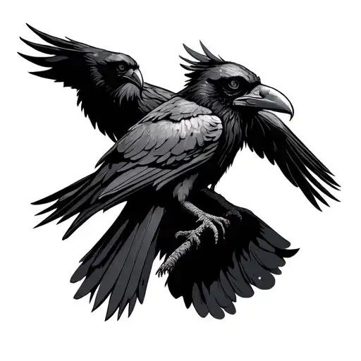 Odin With Ravens Perched