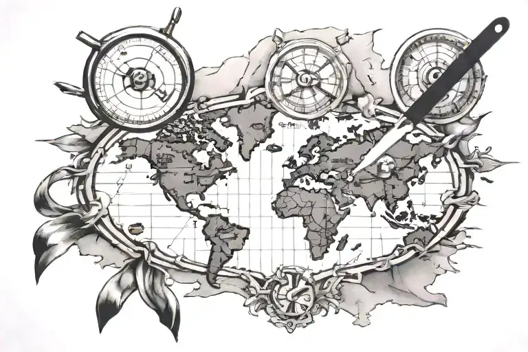 Chef Knife And World Map