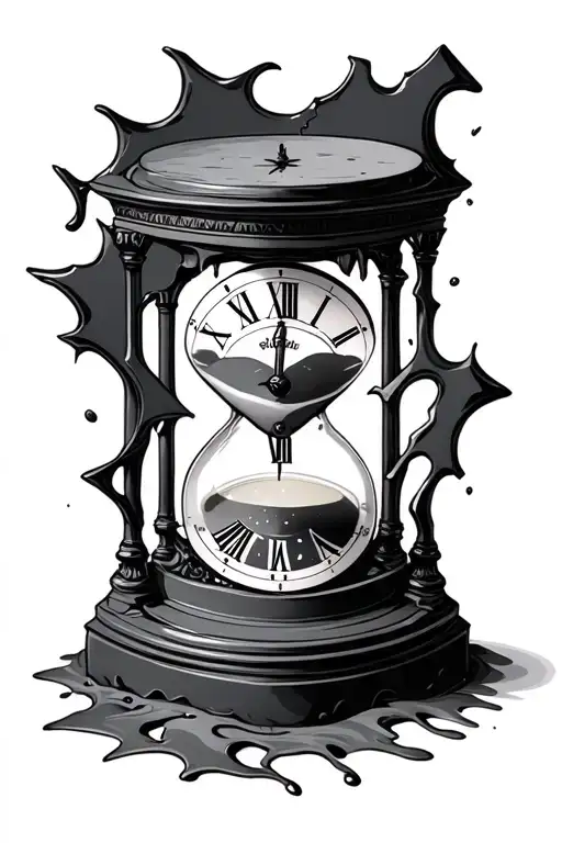 Roman Numeral Clock Broken Leaking Sand Clock