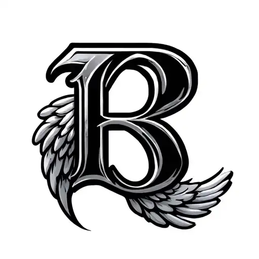 Letter R With Wing And Number 8