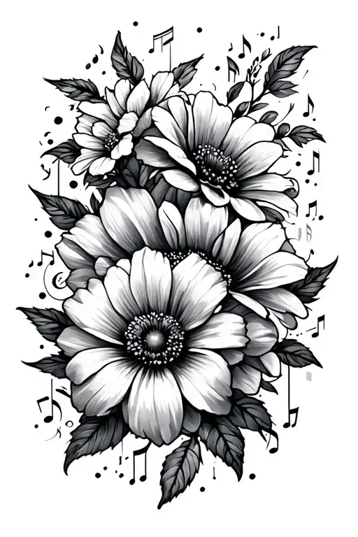 Flowers With Music Themed