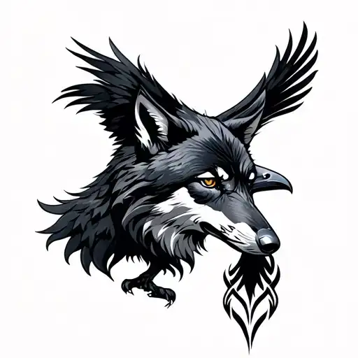 Slavic Wolf And Raven
