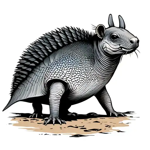 Armadillo On A Beach Sunset