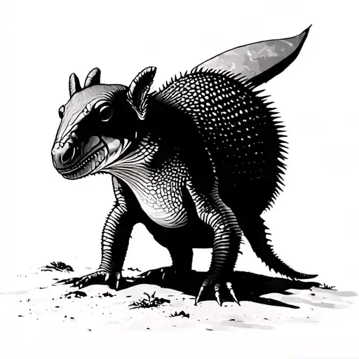 Armadillo On A Beach Sunset Scene