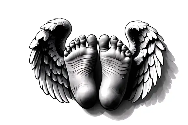 Baby Feet With Angel Wings