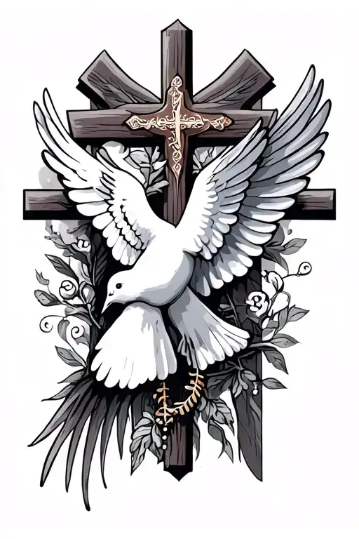 Catholic Cross With Dove