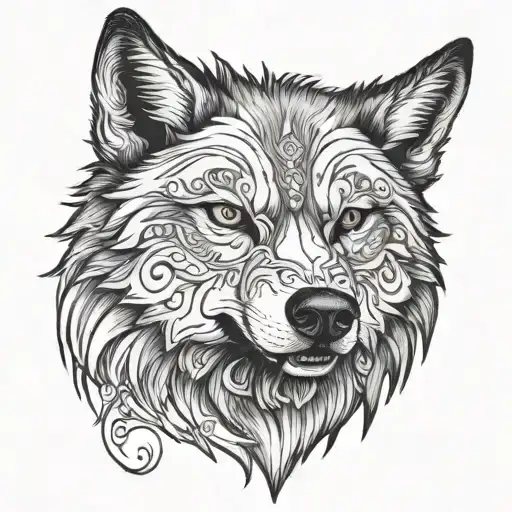 Wolf Head With Let Them Being Written Underneath