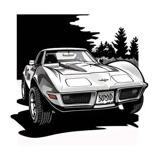 76 Corvette Ratfink Cartoon Style