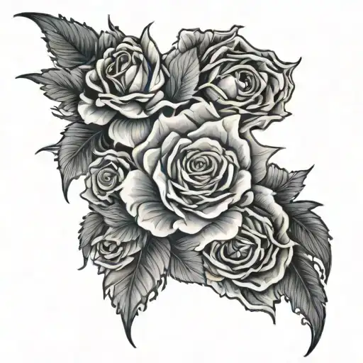 A Black And Gray Tattoo To Cover The Arm
