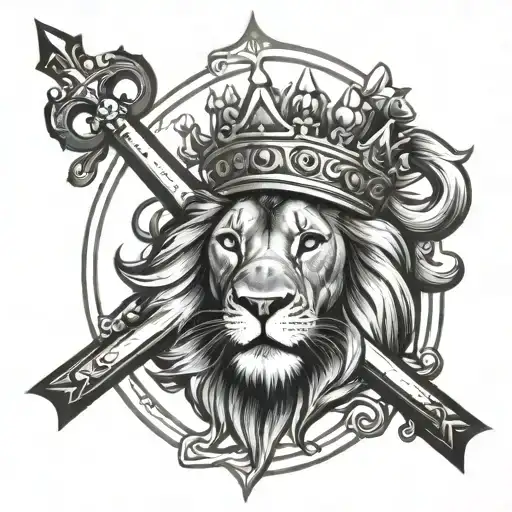 Lion With A Crown And Three Crosses