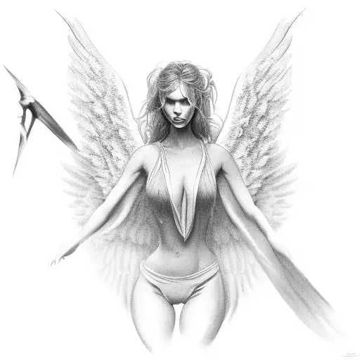 Angel Woman Triyng Reach Something