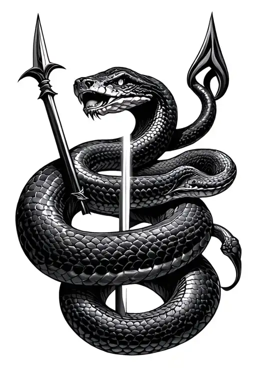 Snake With A Spear Through It