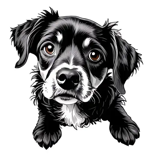 Dog Outlined In Flowers