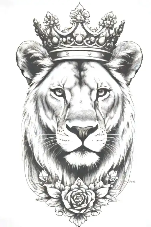Lioness Wearing A Crown