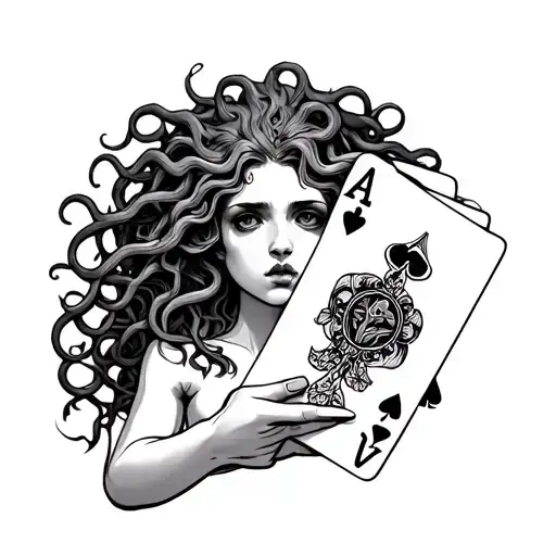 Medusa Holding 3 Cards