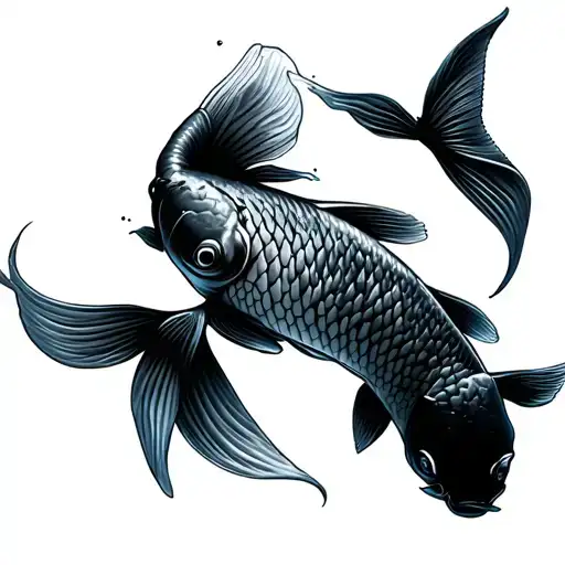 Karp Koi Fish Swimming Upstream 2 Koi Fish