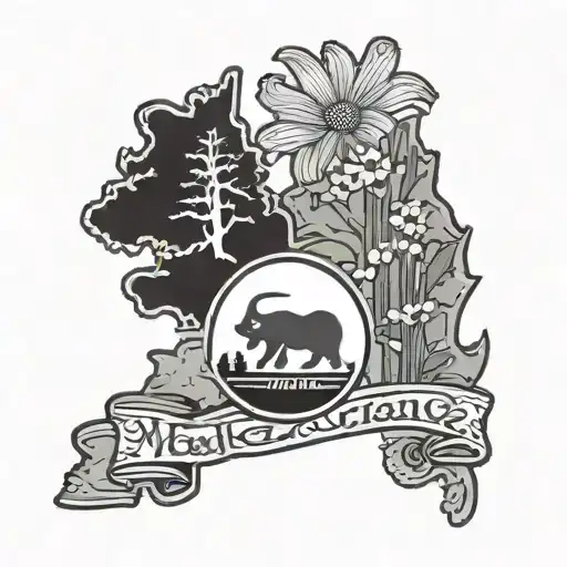 Best Friend Tattoo Representing The State Of Michigan And The State Of Arizona