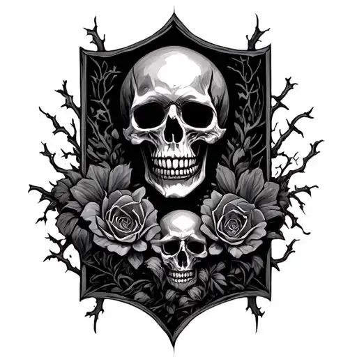Gothic Skulls And Grave Yard Front Arm Sleve