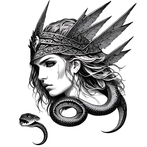 Valkyrie With Snake