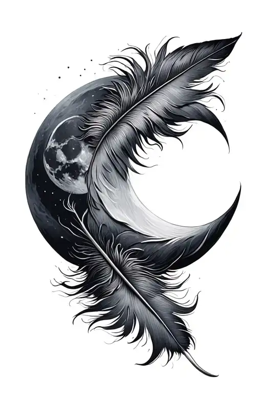 Feather And Moon