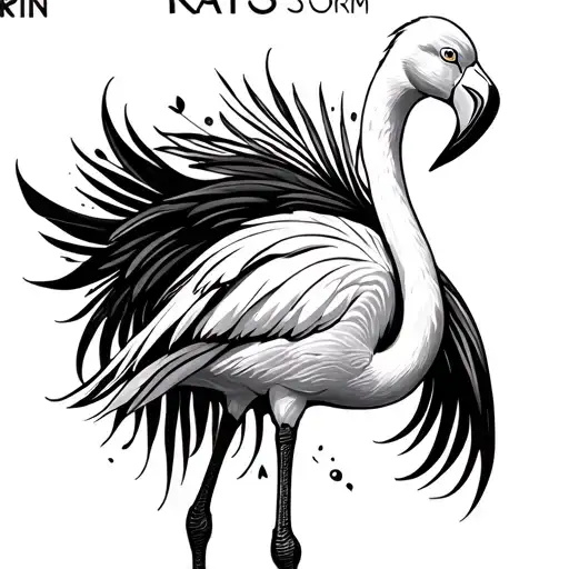 Flamingo Tattoo To Get For Your Baby Boy With The Name Kayos Storm Line Art And Feminine