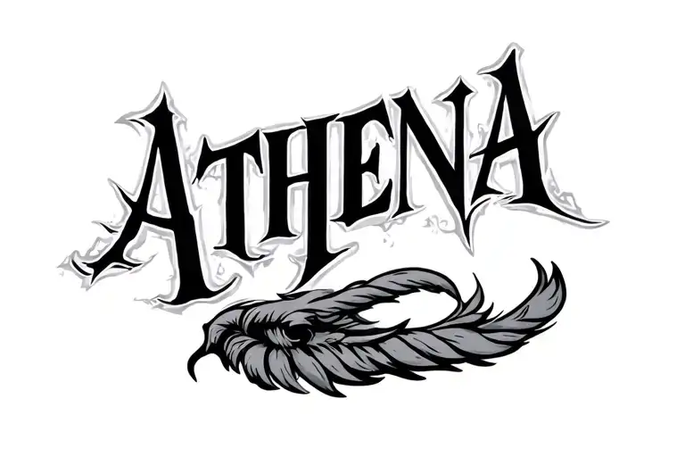 The Word Athena In Gangster Font