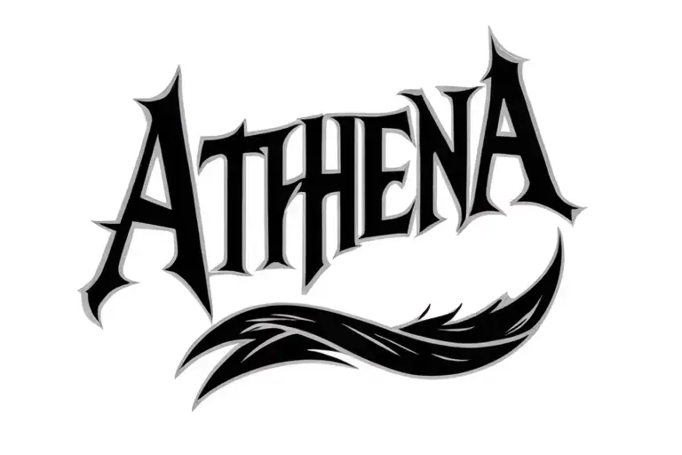 The Word Athena In Gangster Font