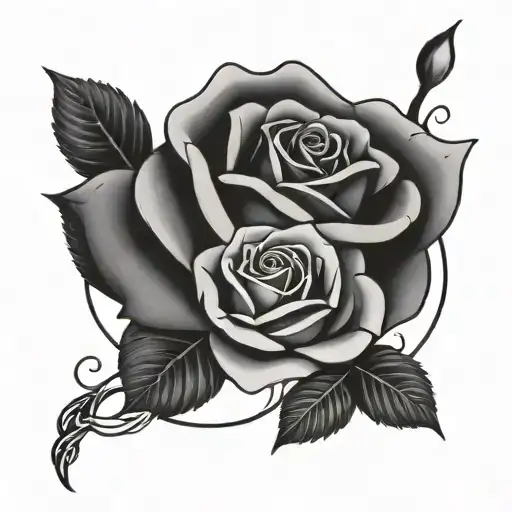 Letter S And Rose Intertwined