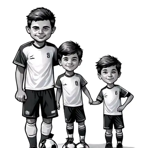 Dad With 2 Boys Going To Soccer Game