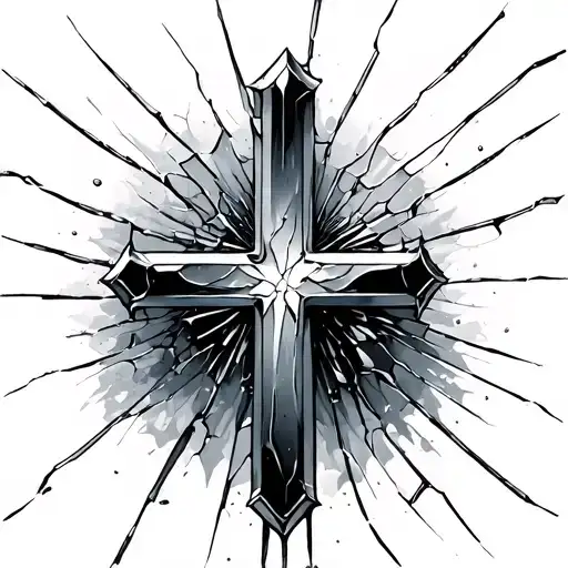 Broken Glass Cross