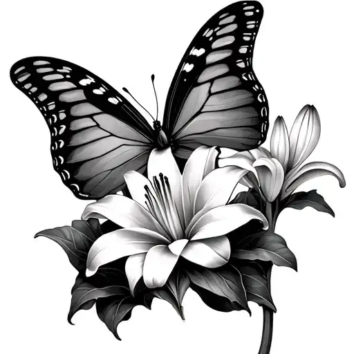 Butterfly And Lily