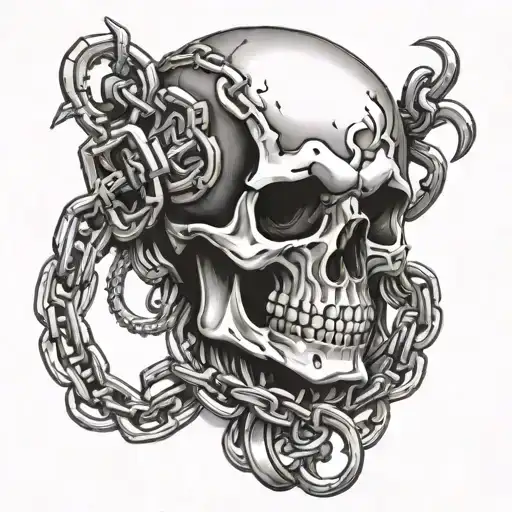 Chains Skull Surrounded