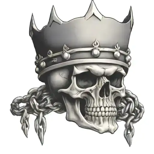 Chains Skull Wearing A Crown