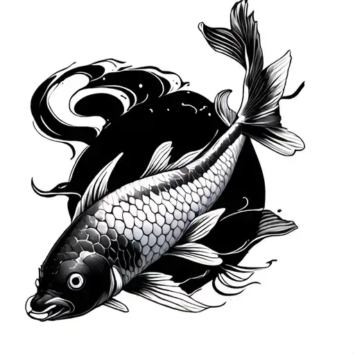 Chinese Aesthetic Koi Fish Lots Of Details