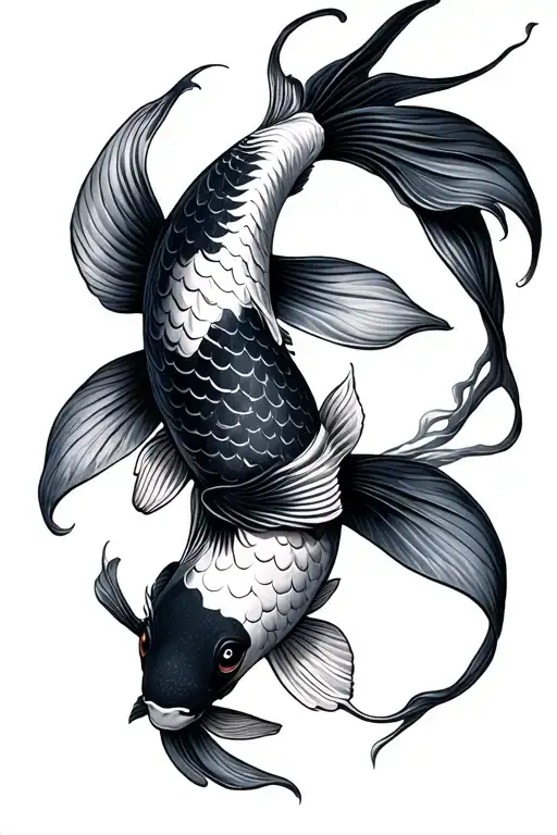 Chinese Aesthetic Koi Fish Lots Of Details