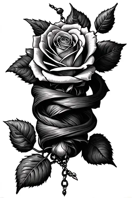 Roses Wrapped Around Rosary With Thorns Wrapping