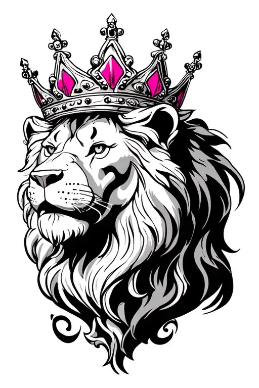 Lion Crown Pink Black