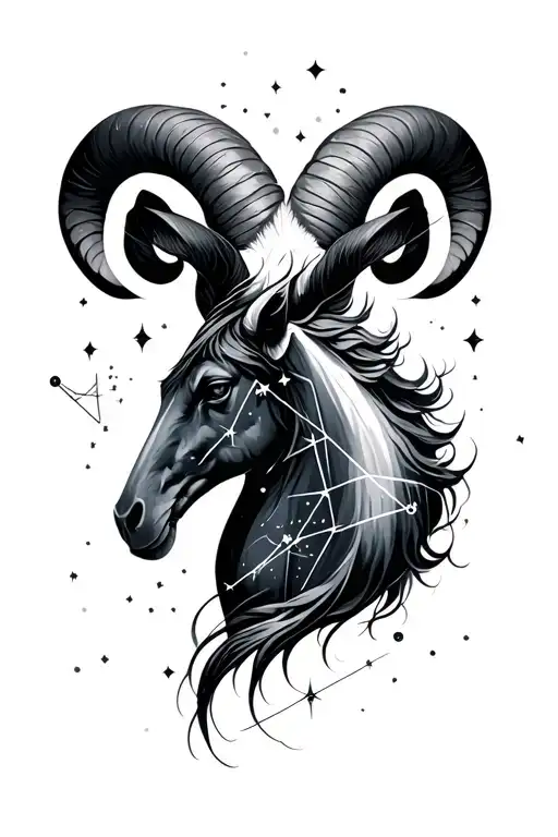 Aries & Sagittarius Constellation Intertwined