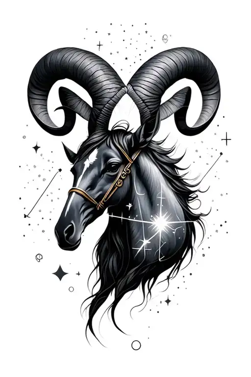 Aries & Sagittarius Constellation Intertwined