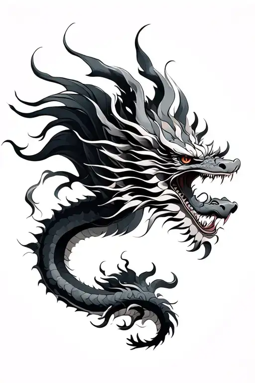 Chinese Dragon Flying And Its Twisted