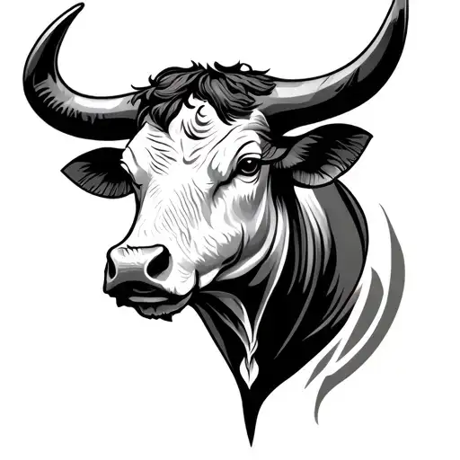 Bull Head Tattoo Holding