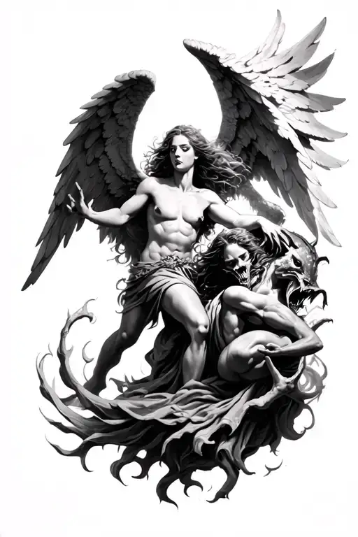 Angel Fighting Demons