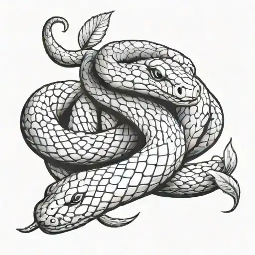 Snake Wrapped Around Apple