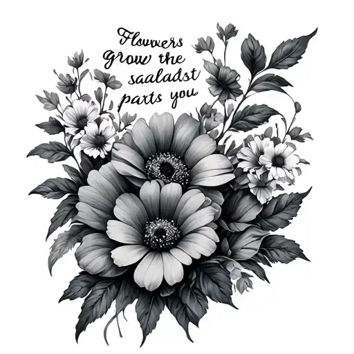 May Flowers Grow In The Saddest Parts Of You- This Text In Abstract Mode