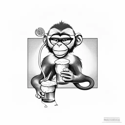Monkey Drinking Beer With Spotify Qr Code