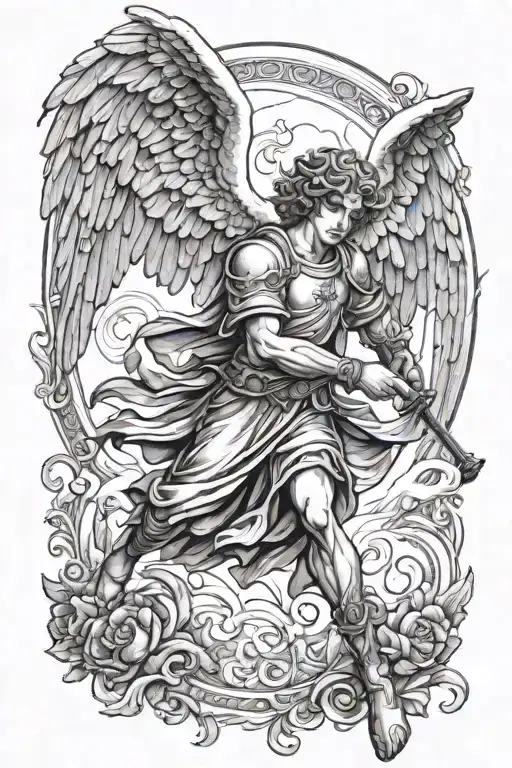 Guardian Angel Fighting Against Evil