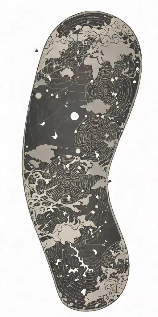 A Weather Map With Musical Notes Representing Different Temperature Zones