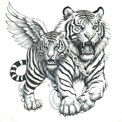 Tiger And Angel Man