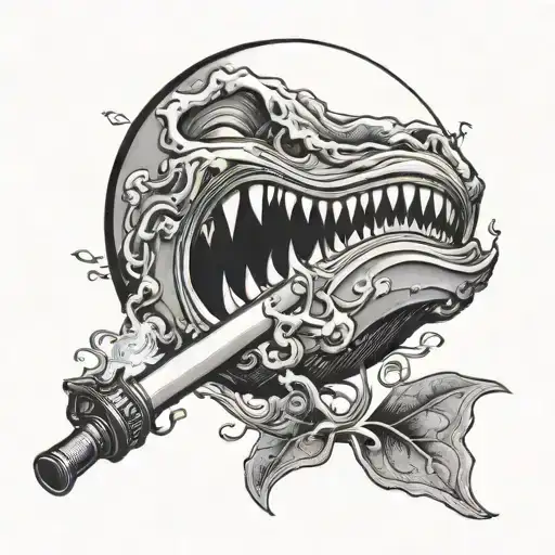 Smoking Moon With A Mouthpiece