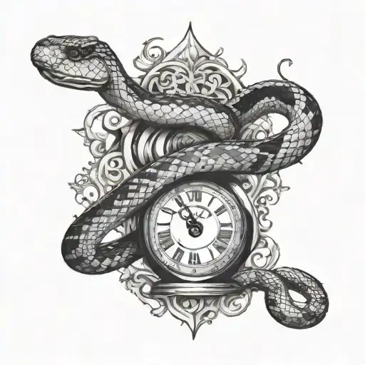 Snake Around A Hour Glass